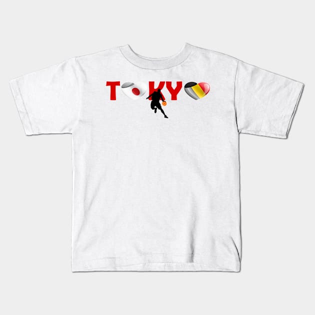 Sports, Basketball, Belgium in Tokyo! Kids T-Shirt by ArtDesignDE